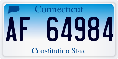 CT license plate AF64984