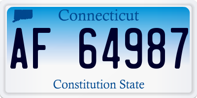 CT license plate AF64987