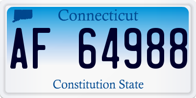 CT license plate AF64988