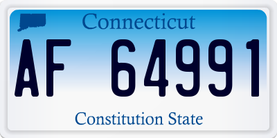 CT license plate AF64991