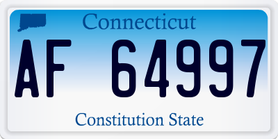 CT license plate AF64997