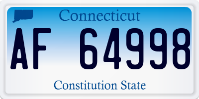 CT license plate AF64998