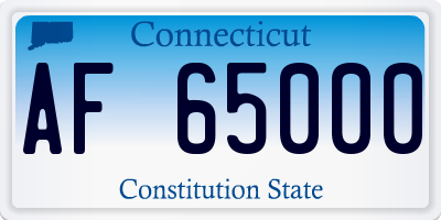 CT license plate AF65000