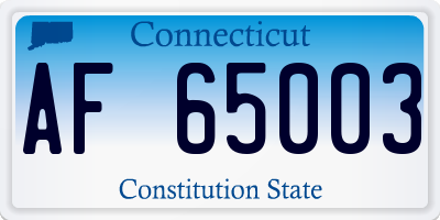 CT license plate AF65003