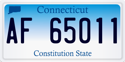 CT license plate AF65011