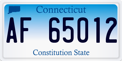 CT license plate AF65012