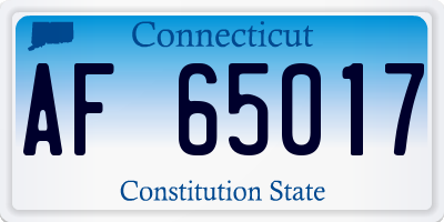 CT license plate AF65017