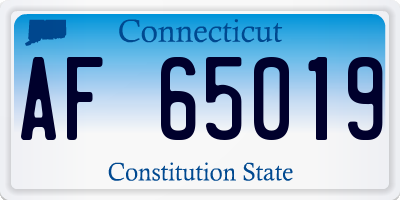 CT license plate AF65019