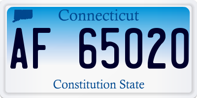 CT license plate AF65020
