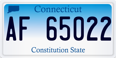 CT license plate AF65022