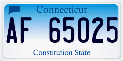 CT license plate AF65025