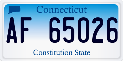 CT license plate AF65026