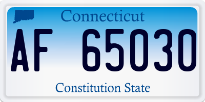 CT license plate AF65030