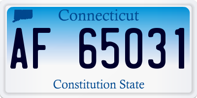 CT license plate AF65031