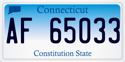 CT license plate AF65033