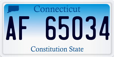 CT license plate AF65034