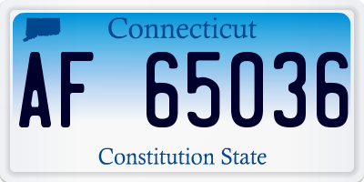 CT license plate AF65036