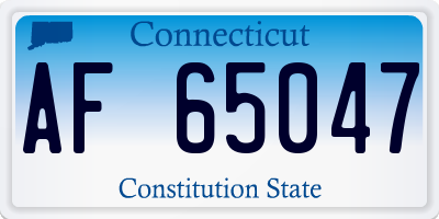 CT license plate AF65047