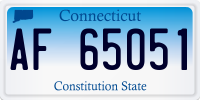 CT license plate AF65051