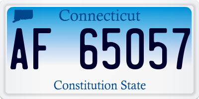 CT license plate AF65057