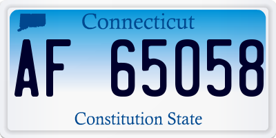 CT license plate AF65058