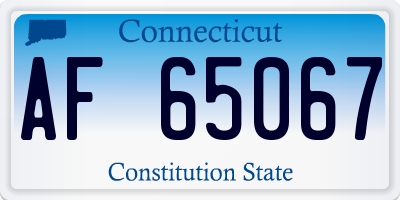 CT license plate AF65067