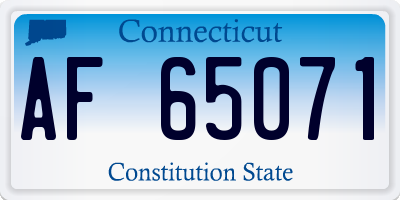 CT license plate AF65071