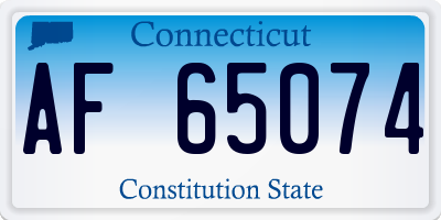 CT license plate AF65074