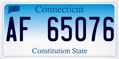 CT license plate AF65076