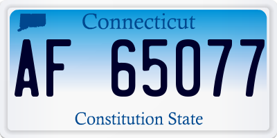 CT license plate AF65077