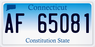 CT license plate AF65081