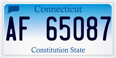 CT license plate AF65087