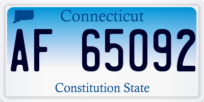 CT license plate AF65092