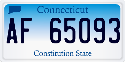 CT license plate AF65093