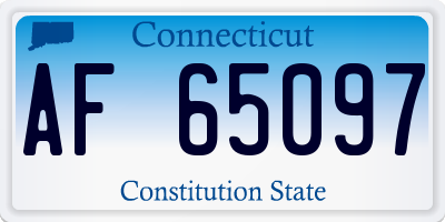 CT license plate AF65097