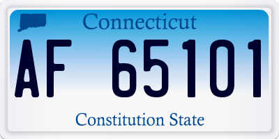 CT license plate AF65101