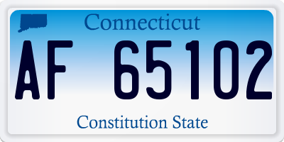 CT license plate AF65102