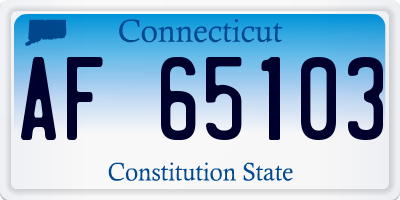 CT license plate AF65103