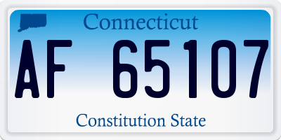 CT license plate AF65107