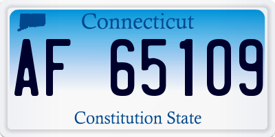 CT license plate AF65109
