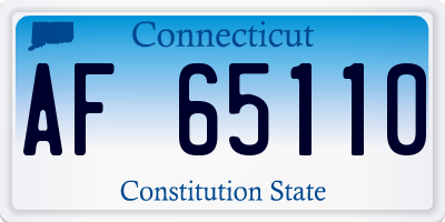 CT license plate AF65110