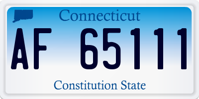CT license plate AF65111