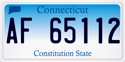 CT license plate AF65112