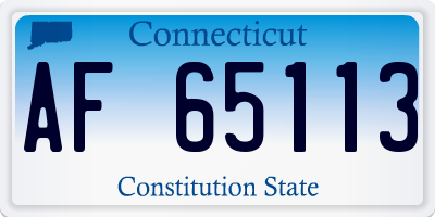 CT license plate AF65113