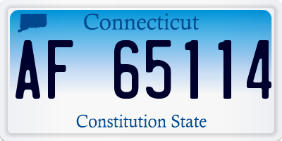 CT license plate AF65114