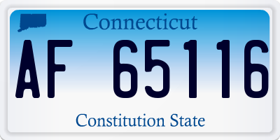 CT license plate AF65116