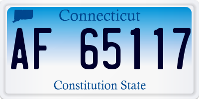 CT license plate AF65117