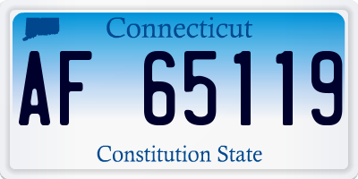 CT license plate AF65119
