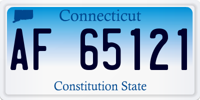 CT license plate AF65121