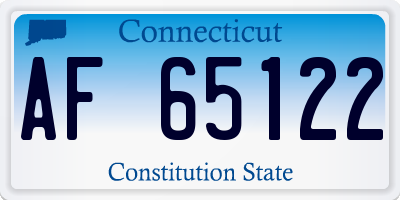CT license plate AF65122